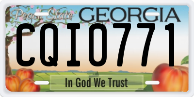 GA license plate CQI0771
