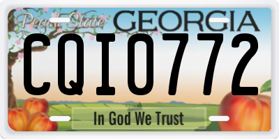 GA license plate CQI0772