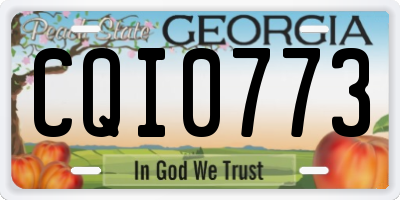GA license plate CQI0773