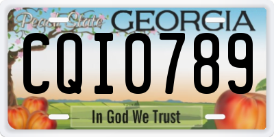GA license plate CQI0789