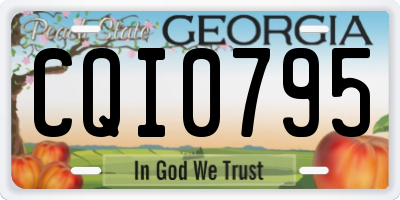 GA license plate CQI0795