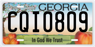 GA license plate CQI0809