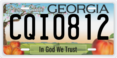 GA license plate CQI0812