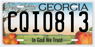 GA license plate CQI0813