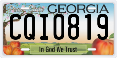 GA license plate CQI0819
