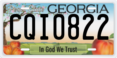 GA license plate CQI0822