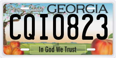 GA license plate CQI0823