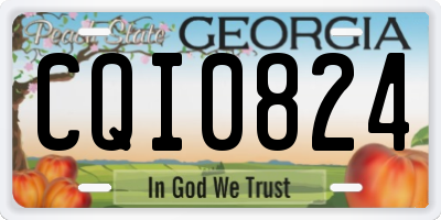 GA license plate CQI0824