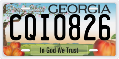 GA license plate CQI0826