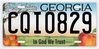 GA license plate CQI0829