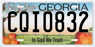 GA license plate CQI0832