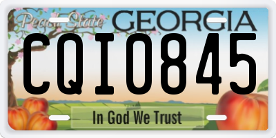 GA license plate CQI0845