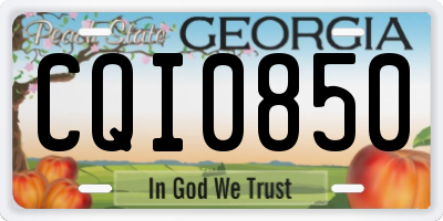 GA license plate CQI0850