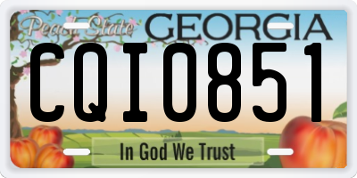GA license plate CQI0851