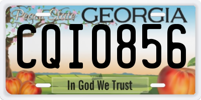 GA license plate CQI0856