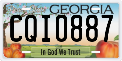 GA license plate CQI0887