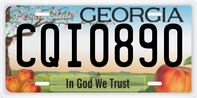 GA license plate CQI0890