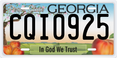 GA license plate CQI0925