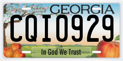 GA license plate CQI0929