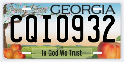 GA license plate CQI0932