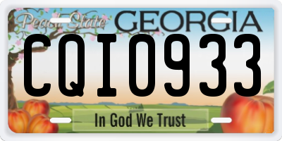 GA license plate CQI0933