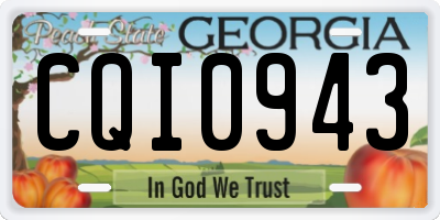 GA license plate CQI0943