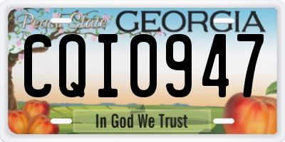 GA license plate CQI0947