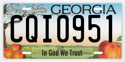 GA license plate CQI0951