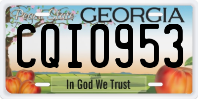 GA license plate CQI0953