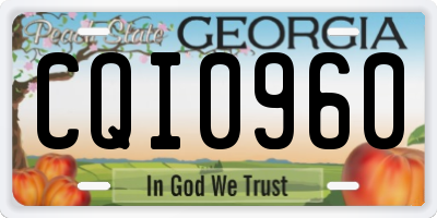 GA license plate CQI0960