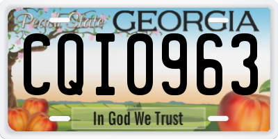 GA license plate CQI0963