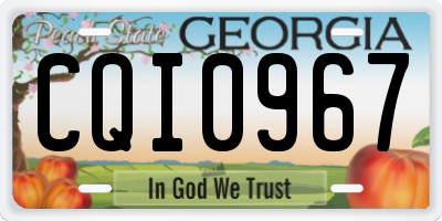 GA license plate CQI0967