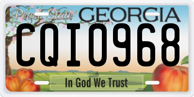 GA license plate CQI0968