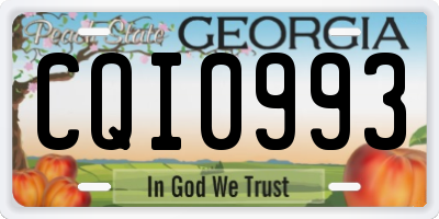 GA license plate CQI0993