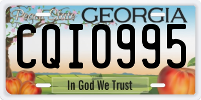 GA license plate CQI0995