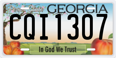 GA license plate CQI1307