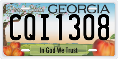 GA license plate CQI1308