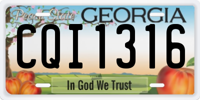 GA license plate CQI1316