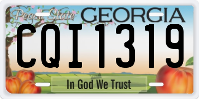 GA license plate CQI1319