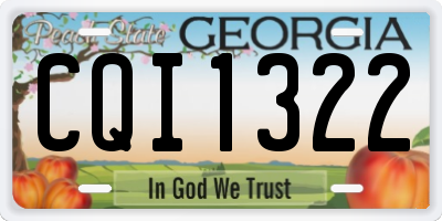 GA license plate CQI1322