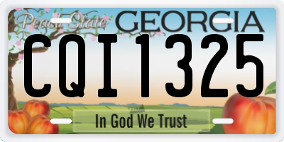 GA license plate CQI1325