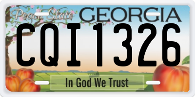 GA license plate CQI1326