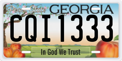 GA license plate CQI1333