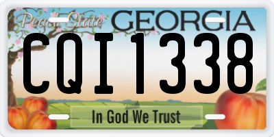 GA license plate CQI1338