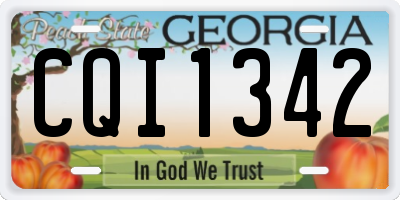 GA license plate CQI1342