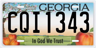 GA license plate CQI1343