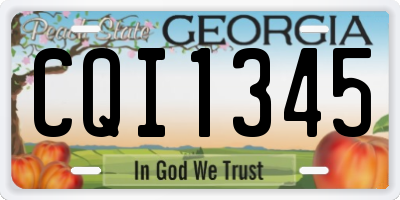 GA license plate CQI1345