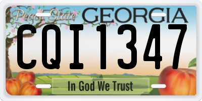 GA license plate CQI1347