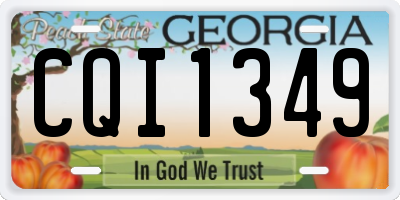 GA license plate CQI1349