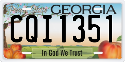 GA license plate CQI1351